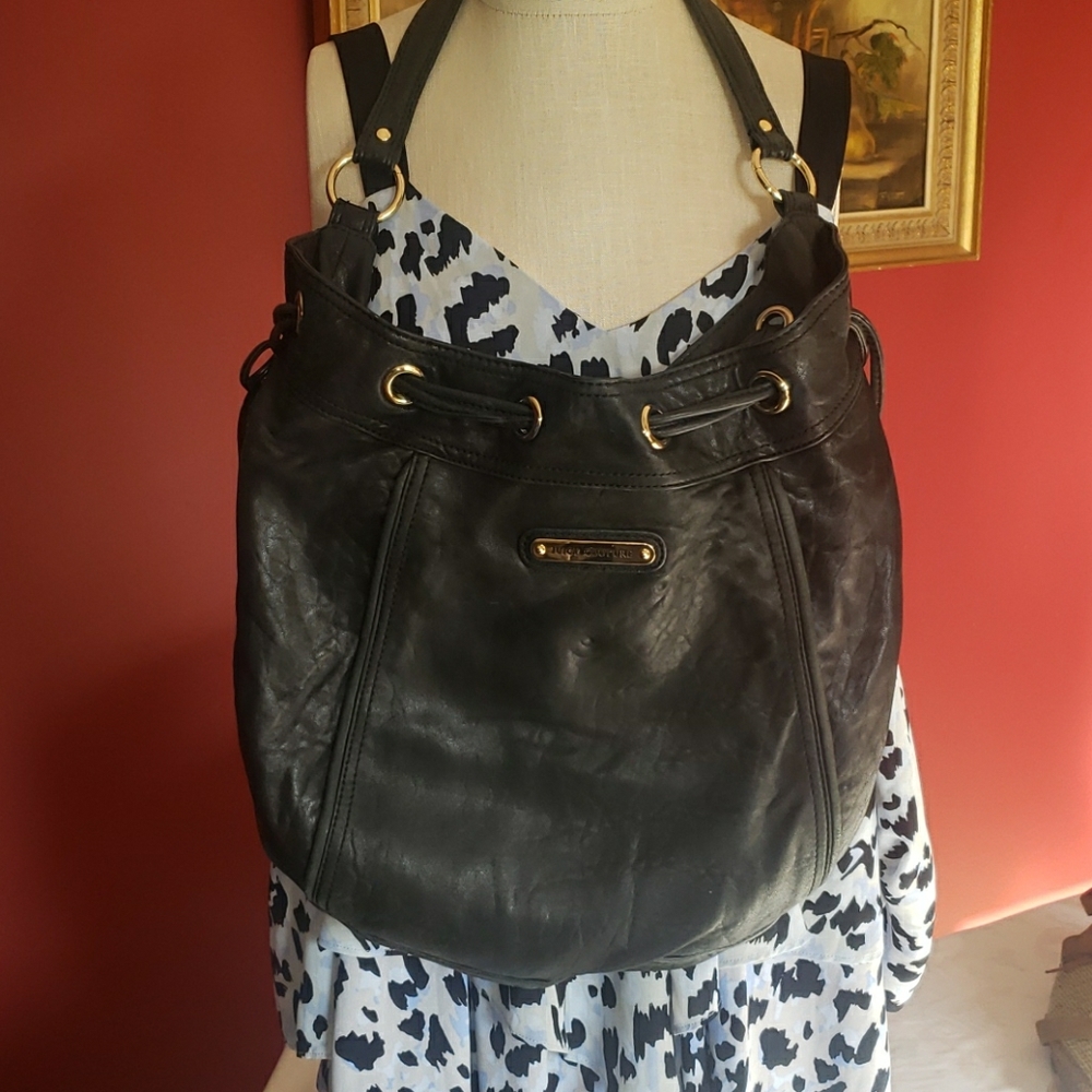 Black Lambskin Leather Juicy Couture Handbag